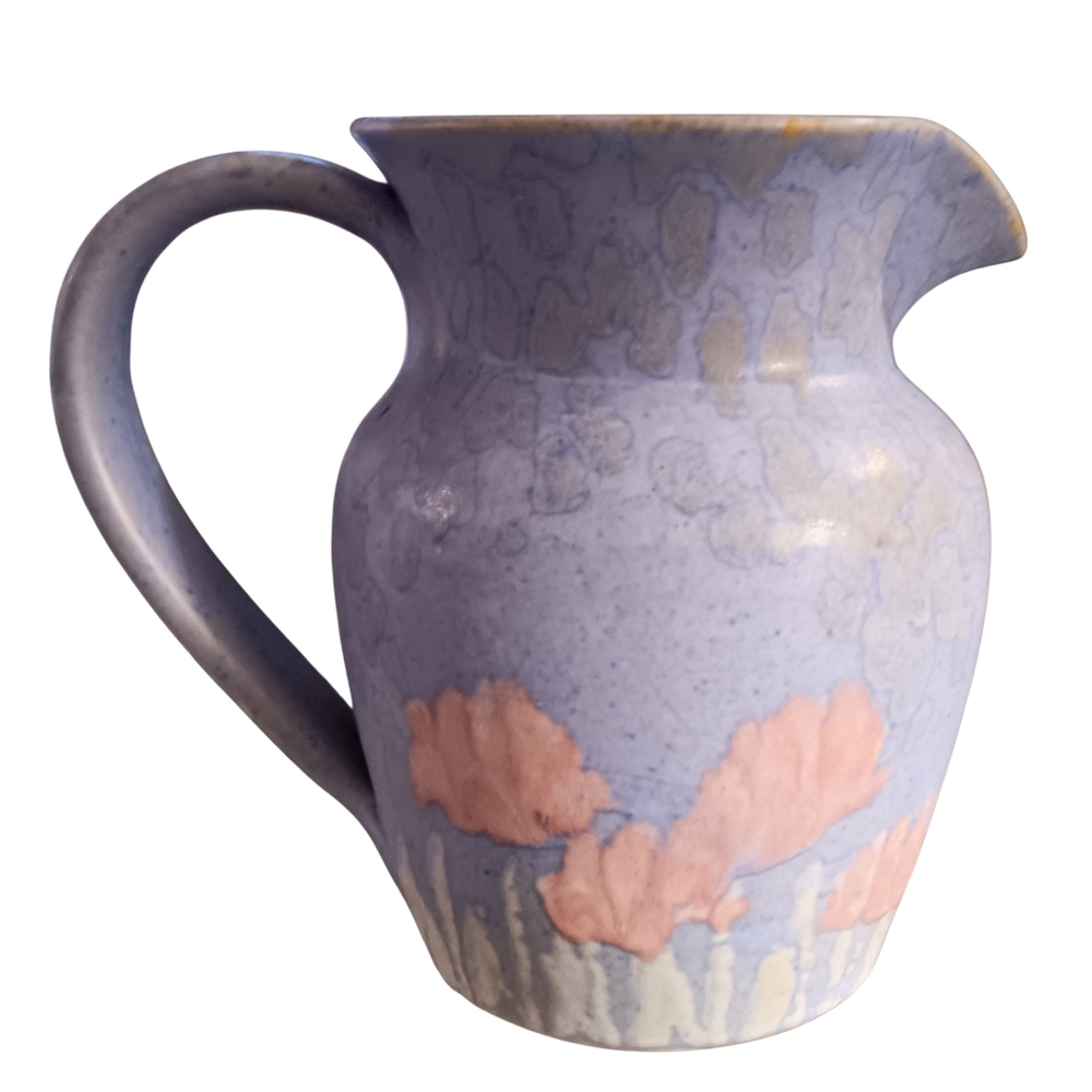 Artisan Blue and Pink Ceramic Vase - Picture 2 of 7